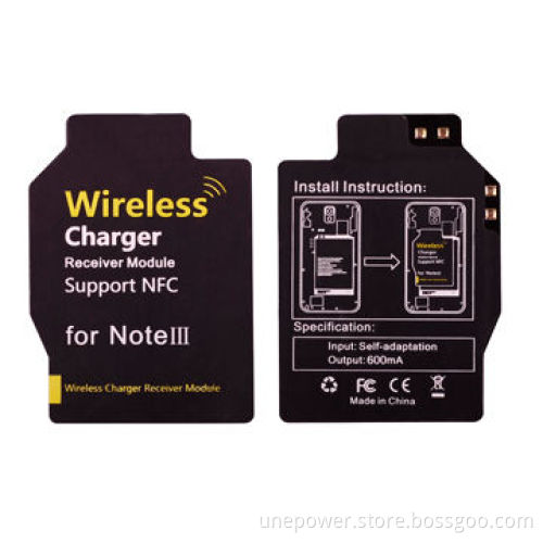 Internal Wireless Chargers Receiver for Samsung Note 3, Black and White Color, Qi Standard